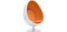Buy Egg-shaped designer armchair - Faux leather upholstery - Eny Orange 13193 with a guarantee
