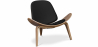 Buy Design Armchair - Scandinavian Armchair - Upholstered in Leather - Lucy Black 99916776 - prices