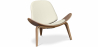 Buy Design Armchair - Scandinavian Armchair - Upholstered in Leather - Lucy Ivory 99916776 with a guarantee