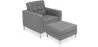 Designer Armchair with Footrest - Upholstered in Cashmere - Konel image 9