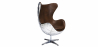 Buy Armchair with Armrests - Aviator Style - Leather and Metal - Cocoon Brown 25627 - in the EU