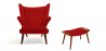 Buy Grizzly Armchair with Matching Ottoman - Cashmere Red 16766 at Privatefloor