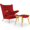 Buy Armchair with Footrest - Upholstered - Grizzly Red 16766 at Privatefloor