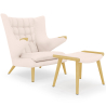 Buy Armchair with Footrest - Upholstered - Grizzly Ivory 16766 Home delivery
