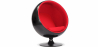 Buy Ball Chair - Eero Aarnio style - Black Shell and Red Interior - Fabric Red 19537 - in the EU