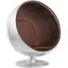 Buy Ball Chair Aviator Armchair - Microfiber Aged Leather Effect Brown 26718