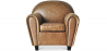 Buy Armchair with Armrests - Upholstered in Leather - Club Light brown 54287 - prices