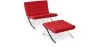 Designer Armchair with Footrest - Upholstered in Faux Leather - Town image 9