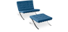Buy Designer Armchair with Footrest - Upholstered in Faux Leather - Town Dark blue 13183 - prices