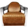 Buy Design Armchair Churchill Lounge - Premium Leather & Steel Steel 48374