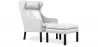 Buy Armchair with Footrest - Upholstered in Leather - Micah White 15450 - prices