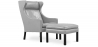 Buy Armchair with Footrest - Upholstered in Leather - Micah Grey 15450 Home delivery