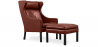 Buy Armchair with Footrest - Upholstered in Leather - Micah Chocolate 15450 - prices