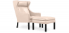 Buy Armchair with Footrest - Upholstered in Leather - Micah Ivory 15450 at Privatefloor