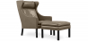 Buy Armchair with Footrest - Upholstered in Leather - Micah Taupe 15450 in the Europe