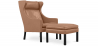 Buy Armchair with Footrest - Upholstered in Polyurethane Leather - Micah Light brown 15449 in the Europe
