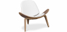 Buy Design Armchair - Scandinavian Armchair - Upholstered in Leather - Lucy White 99916776 - in the EU