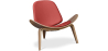 Buy Design Armchair - Scandinavian Armchair - Upholstered in Leather - Lucy Brown 99916776 at Privatefloor