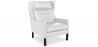 Buy Armchair with Armrests - Retro Style - Upholstered in Leather - Michal White 50102 - prices