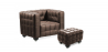 Buy Nubus  Armchair with Matching Ottoman - Premium Leather Chocolate 13187 home delivery