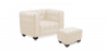 Buy Nubus  Armchair with Matching Ottoman - Premium Leather Ivory 13187 with a guarantee