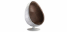 Buy Aviator Style Egg Design Armchair - Upholstered in Faux Leather - Eny Brown 25624 - in the EU
