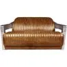 Buy Design Sofa Churchill Lounge 2 places Leather & Stainless Steel Vintage brown 48369