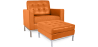 Buy Designer Armchair with Footrest - Upholstered in Faux Leather - Konel Orange 16514 - in the EU