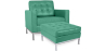 Buy Konel Armchair with Matching Ottoman - Faux Leather Turquoise 16514 at Privatefloor