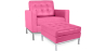 Buy Designer Armchair with Footrest - Upholstered in Faux Leather - Konel Pink 16514 Home delivery