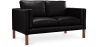 Buy Polyurethane Leather Upholstered Sofa - 2 Seater - Mordecai Black 13921 - prices
