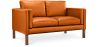 Buy Polyurethane Leather Upholstered Sofa - 2 Seater - Mordecai Orange 13921 Home delivery