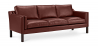 Buy Design Sofa Benzion (3 seats)  - Faux Leather Brown 13927 at Privatefloor