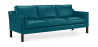 Buy Design Sofa Benzion (3 seats)  - Faux Leather Turquoise 13927 at Privatefloor