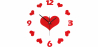 Buy Red Hearts Wall Clock Unique 54924 - in the EU