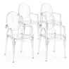 Pack of 4 Dining Chairs - Transparent - Design with Armrests - Arthur image 9