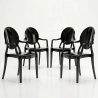 Buy X4 Armchair Louis XiV Design Transparent Black 16464