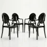 Pack of 4 Dining Chairs - Transparent - Design with Armrests - Arthur image 9