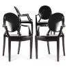 Buy X4 Armchair Louis XiV Design Transparent Black 16464