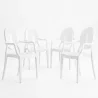 Buy Pack of 4 Dining Chairs - Transparent - Design with Armrests - Arthur White 16464