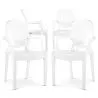 Buy X4 Armchair Louis XiV Design Transparent White 16464