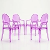 Buy X4 Armchair Louis XiV Design Transparent Purple transparent 16464