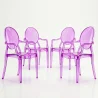 Pack of 4 Dining Chairs - Transparent - Design with Armrests - Arthur image 9