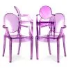 Buy X4 Armchair Louis XiV Design Transparent Purple transparent 16464