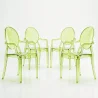 Pack of 4 Dining Chairs - Transparent - Design with Armrests - Arthur image 9