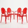 Pack of 4 Dining Chairs - Transparent - Design with Armrests - Arthur image 9