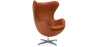 Buy Armchair with armrests - Leather upholstery - Egg-shaped design - Brave Brown 13414 at Privatefloor