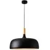 Buy Ceiling lamp in black metal and wood Black 59163
