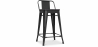 Buy Industrial Design Bar Stool with Backrest - Wood & Steel - 60 cm - Stylix Black 59117 - in the EU