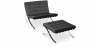 Buy Town Armchair with Matching Ottoman - Premium Leather Black 13185 - prices